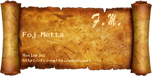 Foj Metta névjegykártya